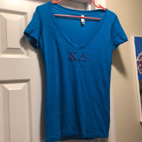 Kappa Delta KD Glitter Letter Sorority V-Neck - Picture 1 of 6